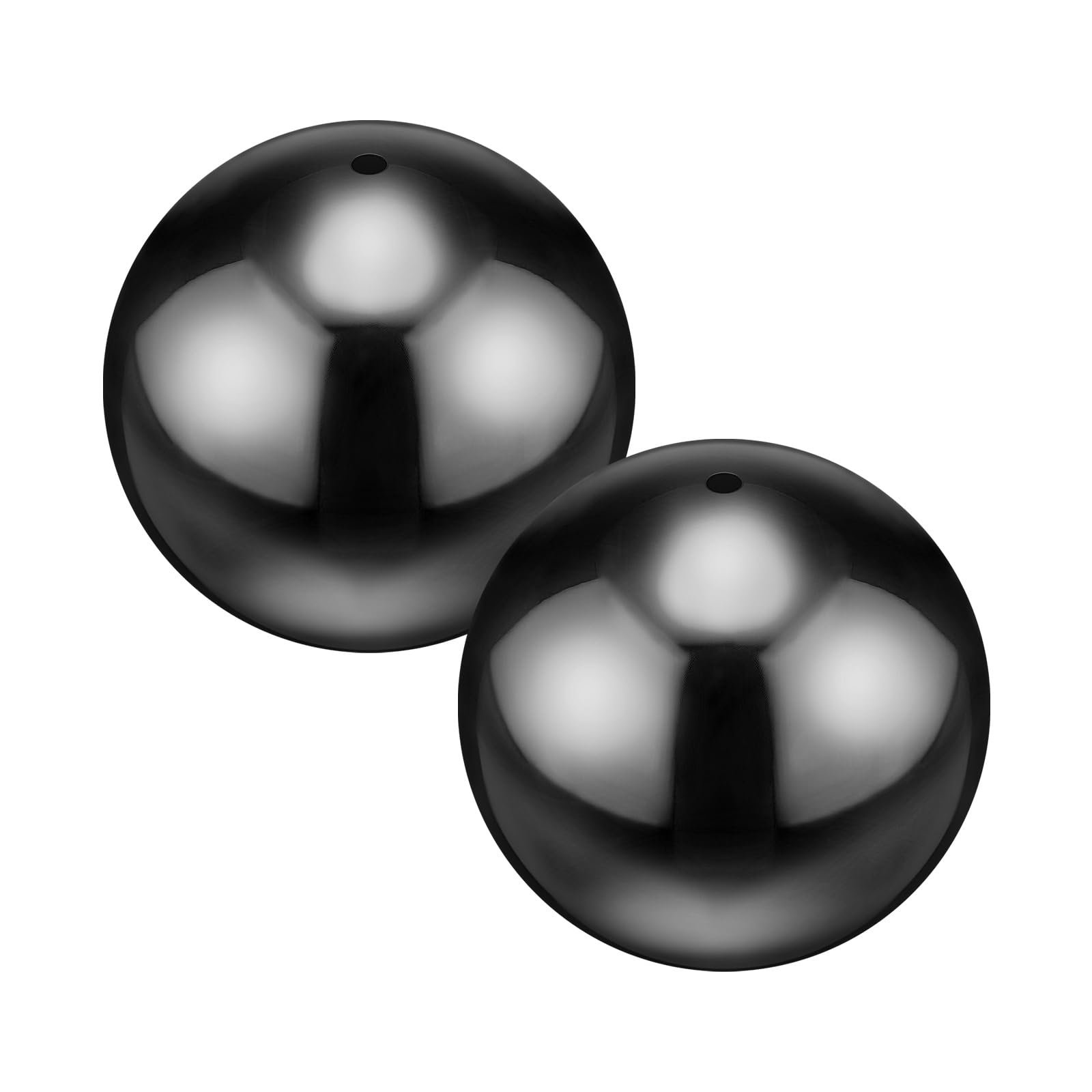 M METERXITY 2-Pack Garden Gazing Globes Ball 2 Inch 201 Stainless Steel Hollow Mirror Reflective Floating Ball for Garden/Pond/Home/Yard Outdoor Decoration [Gloss Black]