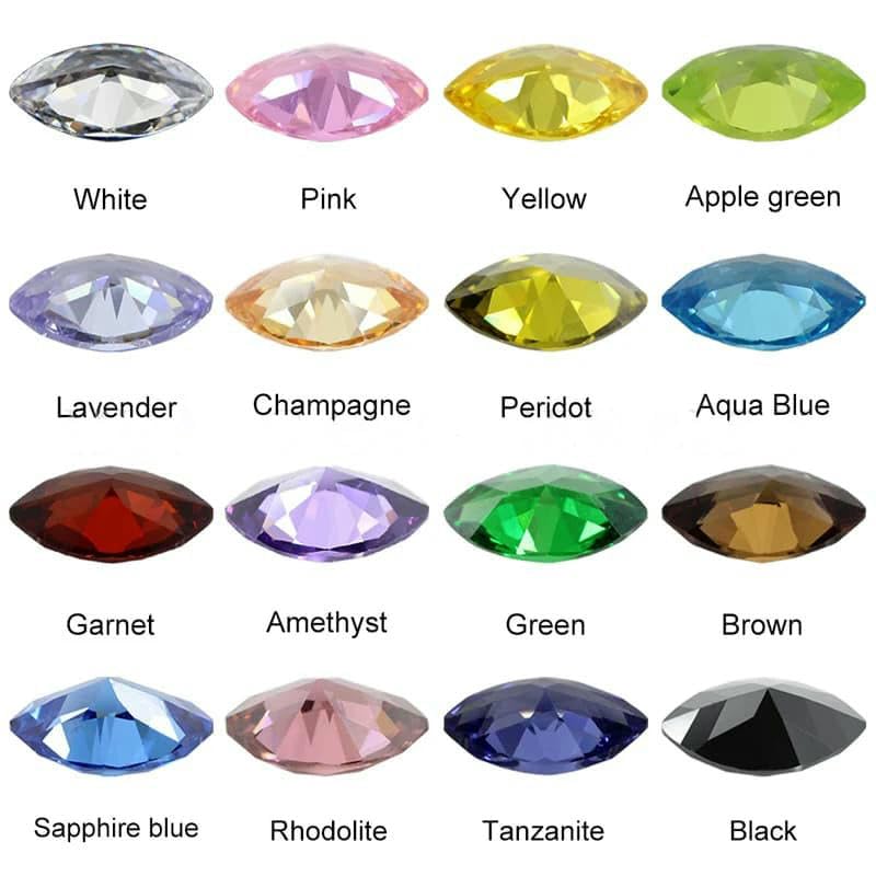 2 x 4,0 mm ~ 10 x 20 mm, 50 Stück/Los, Marquise-Form, Zirkonia-Stein, mehrfarbig, brillant geschnitten, lose synthetische Edelsteinperlen für Schmuck, weiß, 10 x 20 mm, 50 Stück