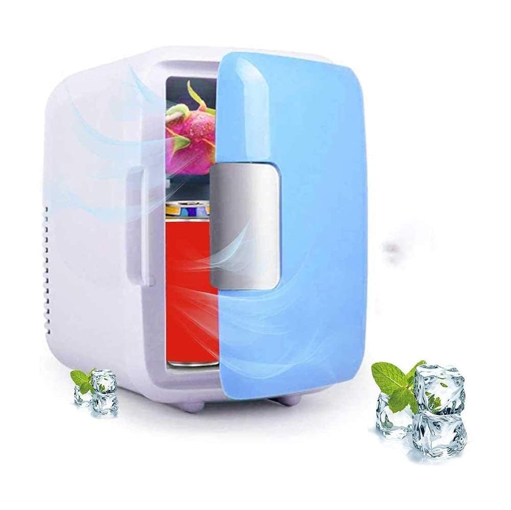JKSVTF Thermoelectric Mini Fridge Cooler and Warmer - 4 Liter/ 6 Can - for Home,Office, Car,Dorm or Boat - Compact & Portable - AC & DC Power Cords