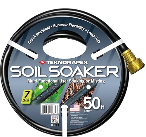 Teknor Apex 5/8' x 50 Feet Soil Soaker Garden Hose for Garden Beds, Drip Irrigation Outdoor Hose, Flexible Garden Hose for Vegetables and Flower Beds,1060-50 (5/8' x 50ft)