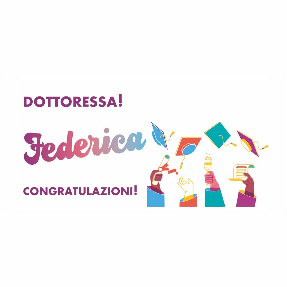 M-Italy STRISCIONE FONDALE LAUREA - LAUREA mod 12 - STRISCIONE PERSONALIZZATO IN CARTA O IN BANNER PVC ANCHE DA ESTERNO GARANZIA 5 ANNI (Banner, 150x200 cm)