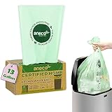 ANECO 100% Compostable Food Waste Bags 13 Gallon, 35 Count, Extra Thick Kitchen Compost Bags, Large Compostable Bags for Tall Kitchen Bin (Pack of 1)