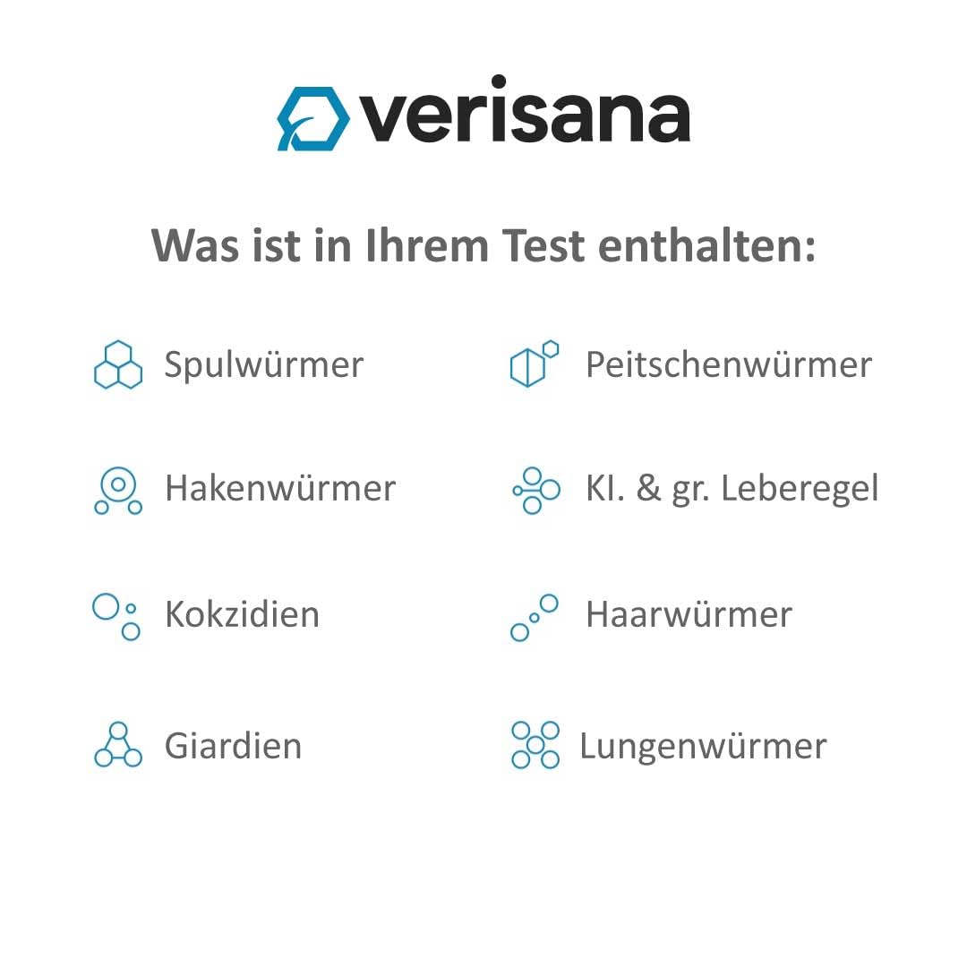 Verisana | Wurmtest Hund Plus | Umfassende Parasitenprüfung | Schützen Sie Ihren Hund vor Lungenwürmern, Giardien und mehr | Einfache Probenentnahme zu Hause