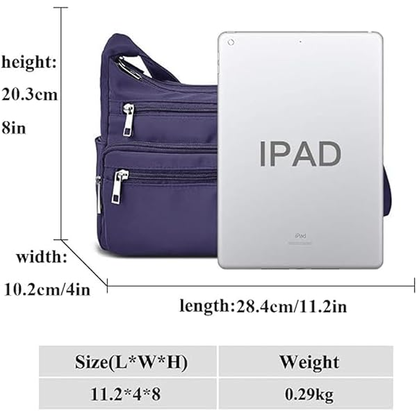 VOLGANIK ROCK Crossbody Bag for Women Waterproof Messenger Shoulder Bag Casual Nylon Purse Handbag Multi Pocket Lightweight Travel Bag by VOLGANIK ROCK - Used condition - Image 3