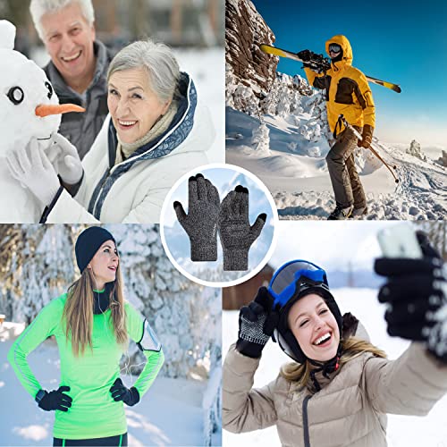 OHWHOA Gants Homme Hiver Femme Chauffants Polaire Tactile Gant avec Sac Cadeau pour Noel Moto Velo Scooter VTT Conduite Run Camping Ski Snowboard - Image 7