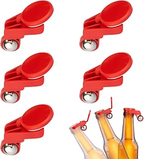 yotutun Tapón para botellas, 5 unidades, completamente automático, multicolor, reutilizable, a prueba de polvo, protección contra insectos, para botellas de cerveza, color rojo