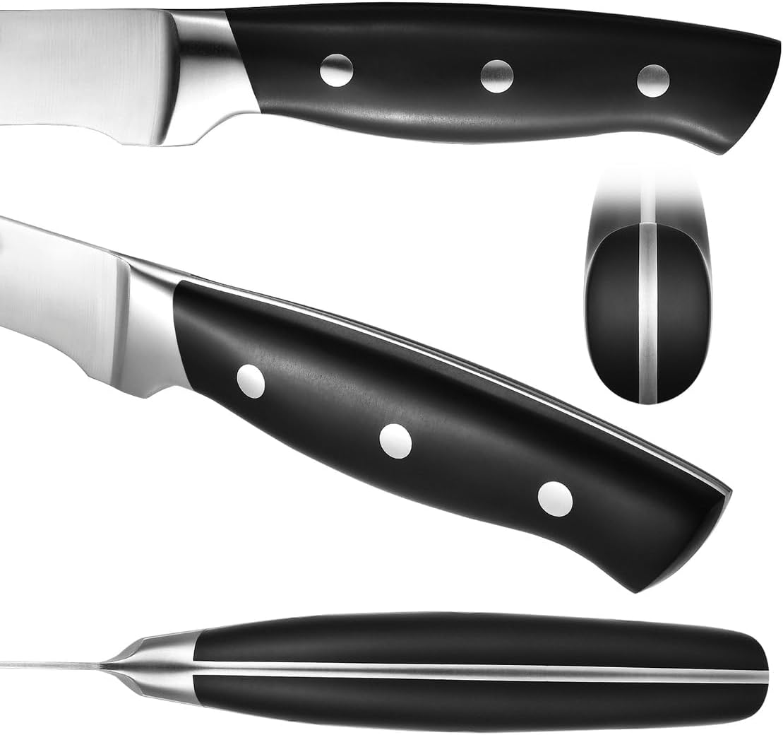 Klaus Meyer Forza High Carbon Exclusive German Steel 5 inch 6 Piece Jumbo handle Steak Knife Set