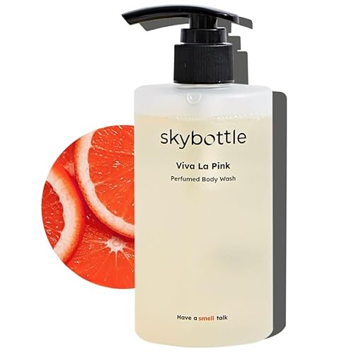 skybottle Gel de baño, refrescante y limpieza con AHA, humedad profunda para piel seca, perfumado con aroma a fruta cítrica de pomelo, 10.1 onzas