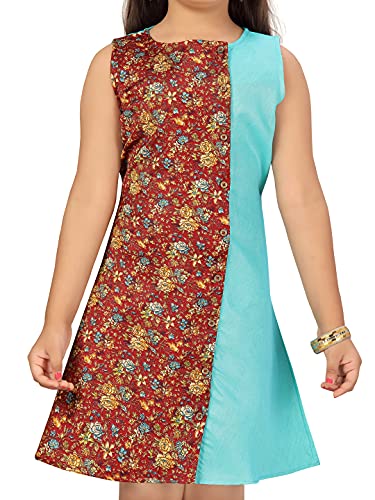 Image of Aarika Girl's Cotton Skater Knee-Length Middi