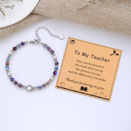 Image of Teacher Appreciation Gifts for Women, Christmas Gift for Women Teacher Bracelet