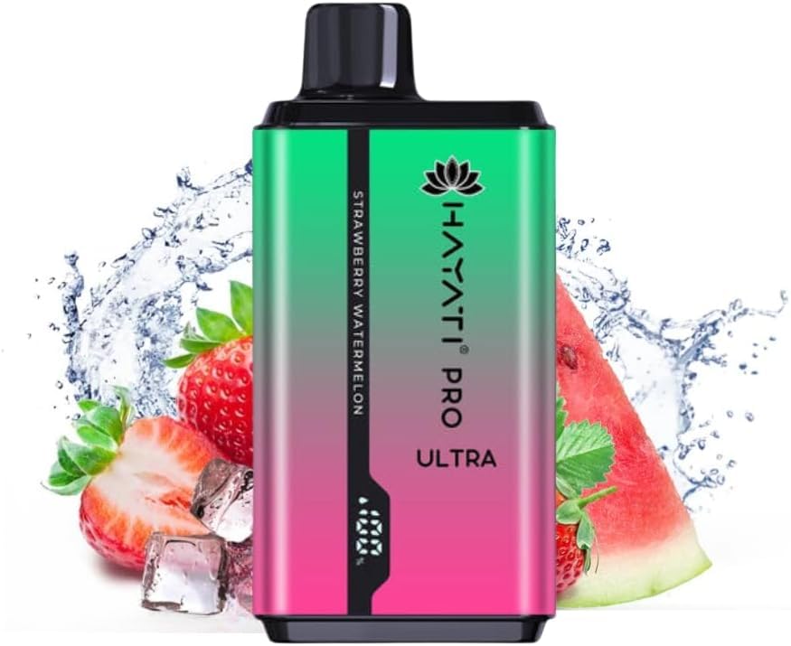 Hayati Pro Ultra - Nicotine Free Disposable Vape - Fruit Flavors 15000 Puffs - 0mg Zero Nicotine Vapes Disposable Starter Kit (strwbery watrmlon)