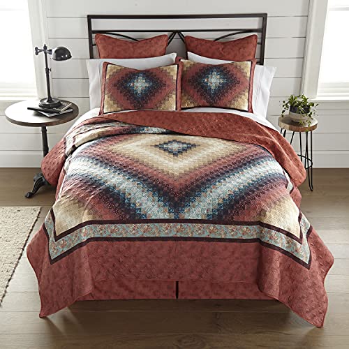 Donna Sharp Queen Bedding Set - 3 Piece - Cinnamon Traditional Quilt Set With Queen Quilt And Two Standard Pillow Shams - Machine Washable #TOP1