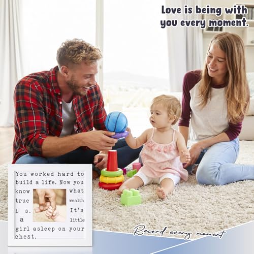THYGIFTREE Girl Dad Gifts for New Dad - First Time Dad Gifts from Wife, Sentimental True Wealth Picture Frame for Husband, Meaningful Push Present, New Parents — view 4
