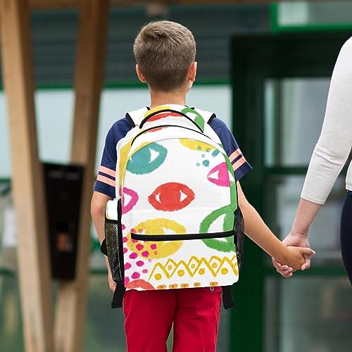 Sac à dos aux yeux colorés抗 pack scolaire durable avec sa trousse