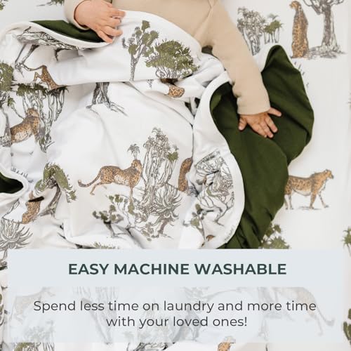 Image of Pobibaby Boy Blankets, Toddler Blanket, 50x50, Soft Cotton (Safari)