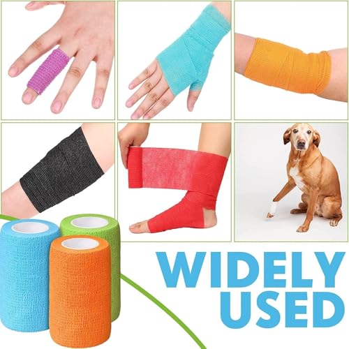 Image of A-Tape Breathable Self Adhesive Cohesive Bandage for Humans & Pets (Dogs, Cats, Birds) -Sports, Wrap, Athletic, Non Woven First Aid Medical, Wrist, Swelling (10 cm X 4.5 mtr) (Pack Of 2, Black)