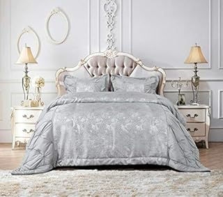 3 Pcs Duvet Quilt Cover Heavy Jacquard with House Wife Pillow Cases Bedding Set Gold Double