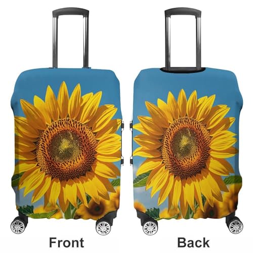 Carry on Luggage Cover Sunflower Blooming Flowers Suitcase Covers for Luggages Tsa Approved Travel Luggage Sleeve Protector Elastic Suitcase Protector Anti-Scratch Washable Fits 19-30 Inch Case -L3