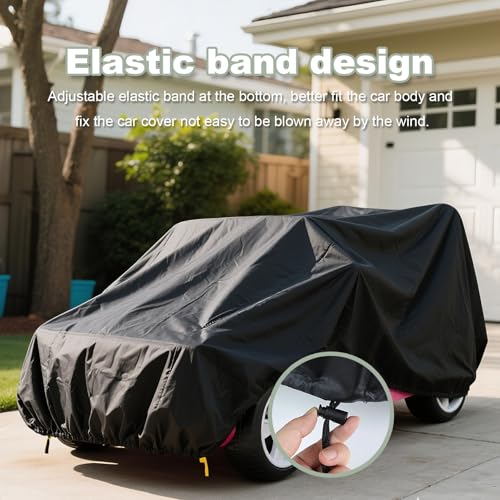 Image of Kids Ride On Toy Car Cover Waterproof Powered Wheels Cover for Best Choice Products Quad ATV Car 6V Kids Ride On Toy 12V Kid Toy Car Outdoor Protection Universal Kids Car Cover Dust Water Resistant UV