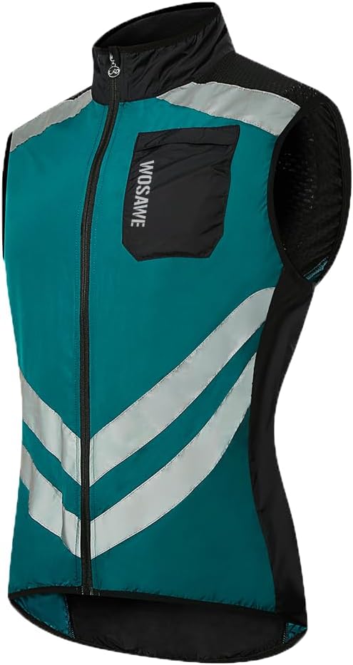 Gilet Da Ciclismo Uomo Leggero WOSAWE - Impermeabile, Riflettente, Per Corsa E Outdoor - Foto 9