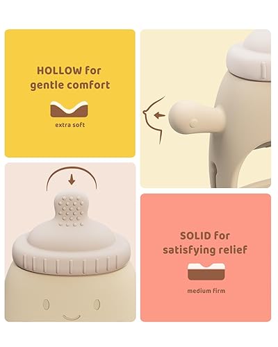 Miniatura 4 de Paquete de 2 manoplas de dentición de silicona para bebés de más de 3 meses, mordedores de muñeca y mano, juguetes para masticar para necesidades