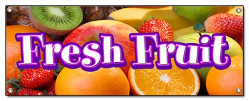 72" Fresh Fruit Banner Sign Stand Market Store Tropical
