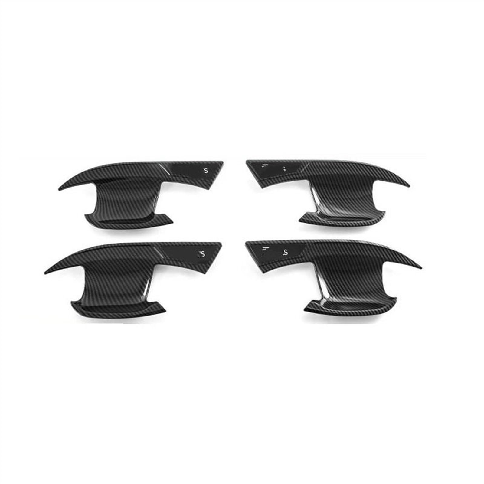 Slimes Carbon 1 Car Door Handle Cover With Smart Key Hole Catch Cap Trim Molding For Byd Atto 3 For Yuan Plus 2022 2023 Rhd Protection(Carbon 1)