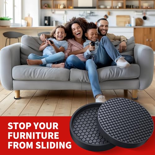 Image of Ezprotekt Non Slip Furniture Pads, 4 Pcs 3 inch Rubber Caster Cups, Anti Skid Furniture Coasters for Hardwood Floors, No Slide Furniture Gripper, Floor Protector for Bed Couch Furniture Stoppers (Black)