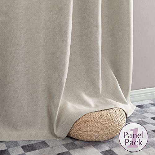 Jinchan Linen Textured Curtain For Living Room Darkening 84 Inch Long Bedroom Curtain Thermal Insulated Curtain Greyish Beige Curtains Grommet Top Window Curtain 1 Panel #TOP7