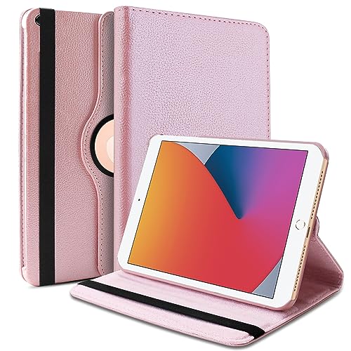 TGK Rotating Cover for iPad 8th Gen 10.2 inch (2020) Rose Gold 360 Degree Leather Stand Case
