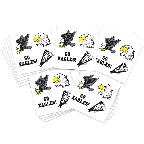 Eagle Temporary Tattoos / 100 Mini Team & School Spirit Designs/Skin Safe/Removable (Go Eagles)