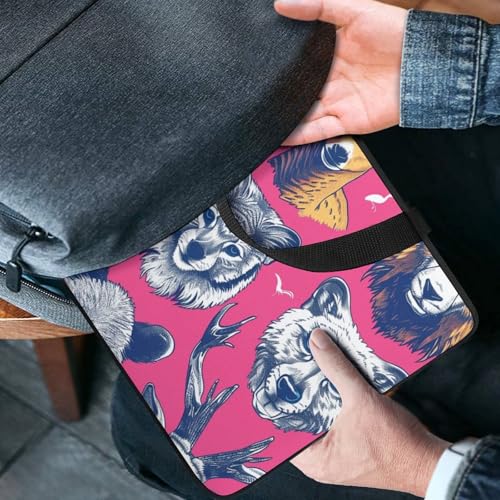 Bolso bandolera para laptop con diseño de caras de animales miniatura 2