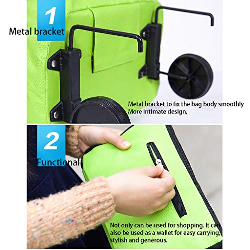 MELAG Einkaufstrolley Einkaufswagen Shopping Trolley Faltbox 2Pack Tugboat Bag Folding Supermarkt Lebensmittelwagen… – Bild 4