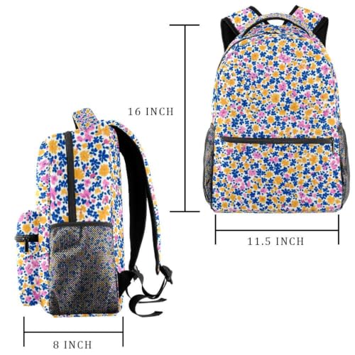 Mochila de estilo étnico retro multicolor impermeable con compartimento portátil 2
