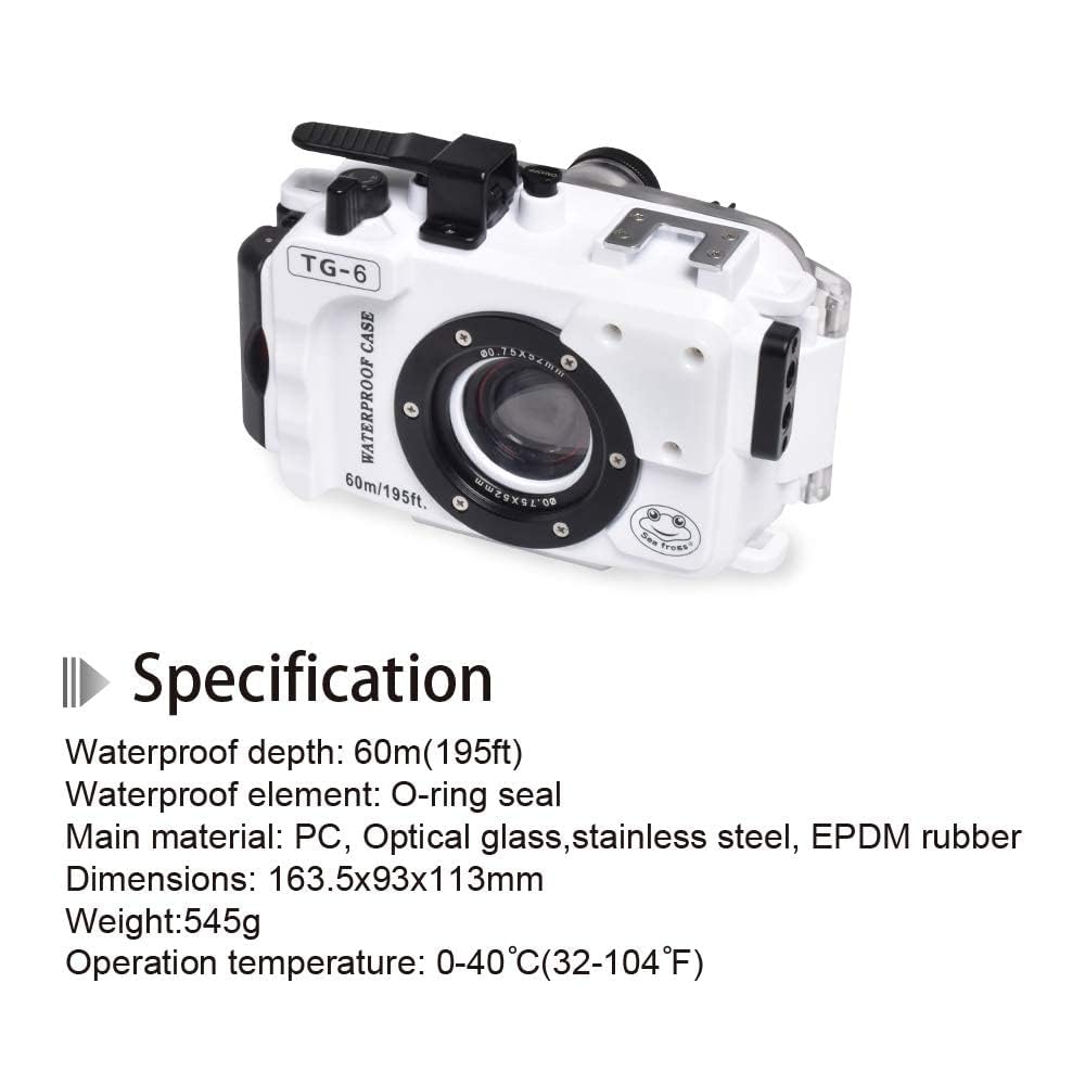 Amazon | Seafrogs 60m/195フィート 水中カメラハウジング オリンパス