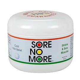 Sore No More Cool Relieving Gel for Aches & Pains in Muscles & Joints associated with Strains, Bruises & Sprains | Absorbs Quickly with a Refreshing Lemon Aroma | 8 oz Jar