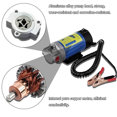 12V 100W Ölabsaugpumpe, Tragbarer Motor, Geräuscharm, Selbstansaugender Motor, Elektrisch Diesel für Auto, Motorrad und Boot, Ölwechselpumpe