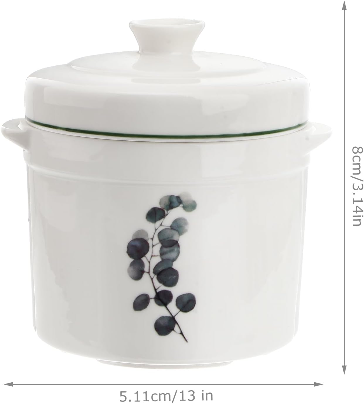 Zerodeko 1Set Ceramic Stew Pot with Lid, Small Steam Soup Bowl Steaming Cup for Home Kitchen Egg Custard Appetizer Bowl (13.50X13.00X13.00cm)