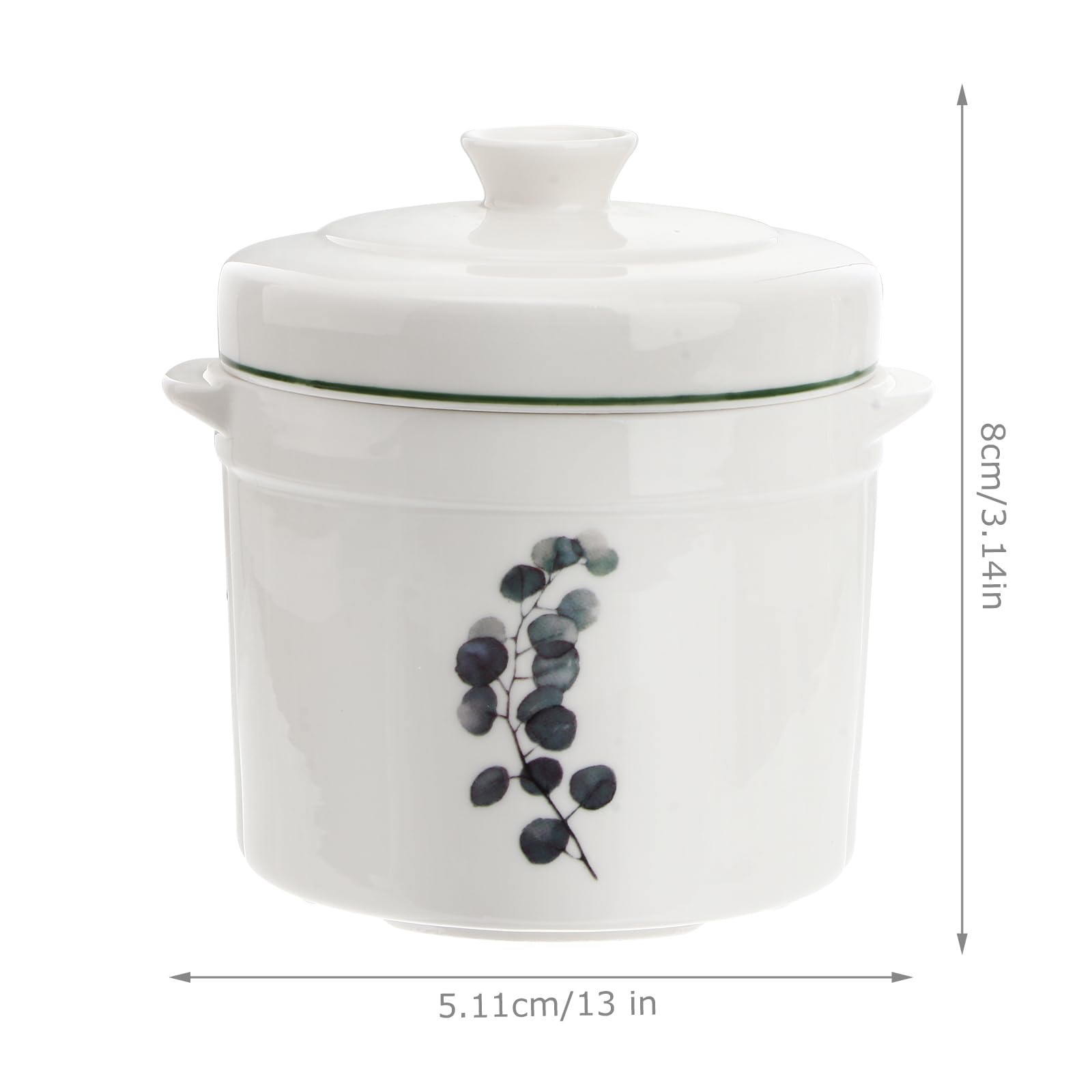 Zerodeko Ensemble d'ustensiles de cuisine en céramique avec couvercle, petit bol à soupe à vapeur, tasse à vapeur pour la maison, la cuisine, la crème aux œufs, bol à apéritif (13,50 x 13 x 13 cm)