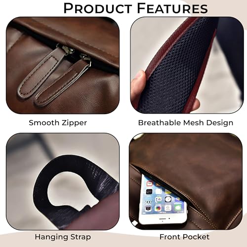 Image of Kraptick Multi-functional Backpack-Waterproof Laptop Backpack, Office Bag with PU Leather Design, Professional Bag for Laptops and Work, Durable and Stylish Bags for Travel