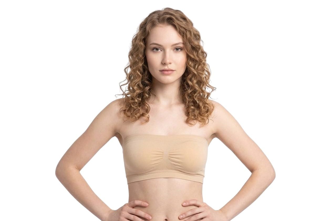 headbutt Women's Seamless Strapless Bandeau Bra, Stretchable Tube Top, Available in Black, White, and Nude-picture-40