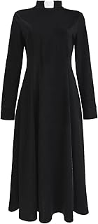 Cassock Dress Robe Church Dress Choir Minister Clergy Pulpit Liturgical Uniform for Women Black