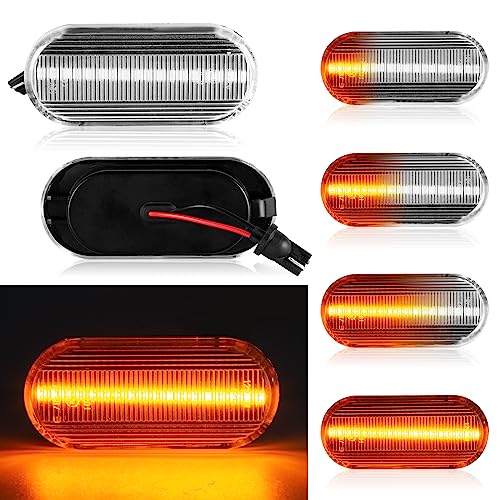 POPMOTORZ LED Dynamic Side Indicator, 2Pcs LED Turn Signal Lights with Canbus Error Free Side Light for VW Golf MK3 MK4 Passat B4/B5 SEAT Altea Ibiza MK2/3/4 Ford Fiesta MK5 Focus Skoda Citigo