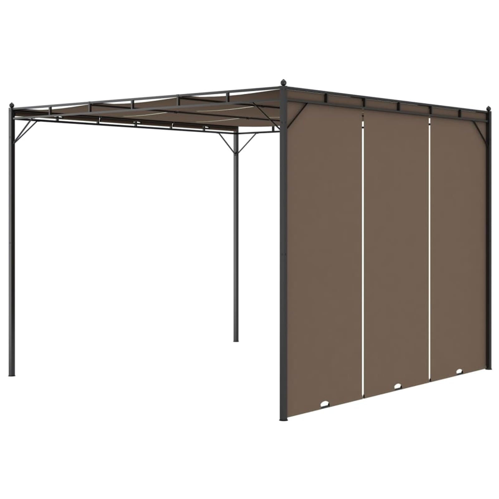 ZEYUAN Gartenpavillon mit Seitenvorhang, Pop-Up Partyzelt, Festzelt, Pavillon, Garden Decoration, Canopy Tent, Lagerzelt, Pavillon, 3x3x2,25 m Taupe