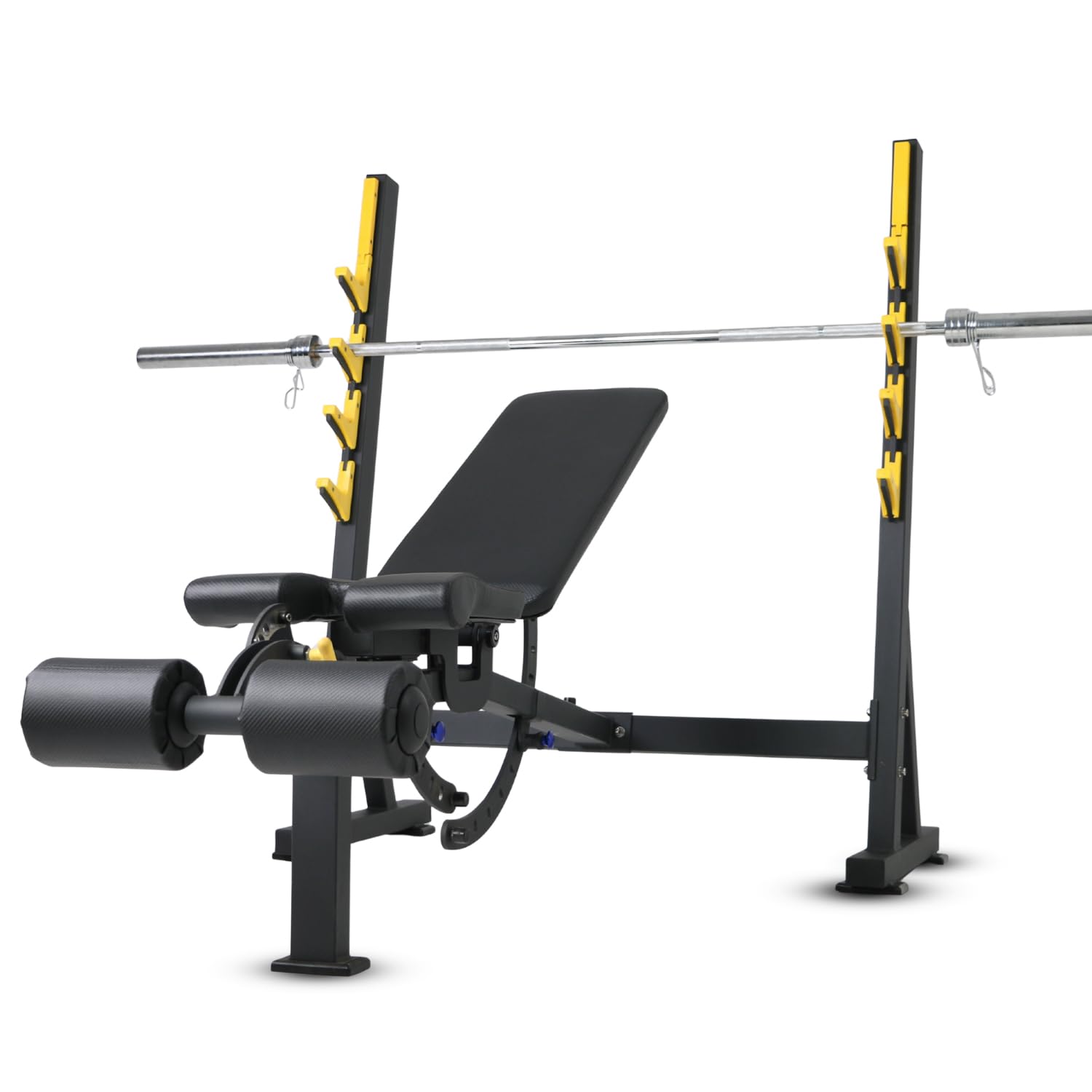 LET’S PLAY All-in-One Compact Adjustable Olympic Weight Bench with Resistance Bands & Leg Extension – Multi-Function Home Gym System (Incline/Decline/Flat)-image-20