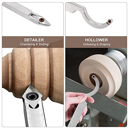 Set de herramientas para torno de madera con punta de carburo miniatura 7
