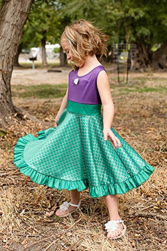 Little Adventures Mermaid Princess Twirl Dress (Large Size 8) - Machine Washable Child Pretend Play And Party Dress With No Glitter #TOP4