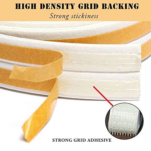 10M Türdichtung Dichtungsband Selbstklebendes für Türen Fenster, Fensterdichtung Anti-Kollision Dichtungsstreifen Gummi Schaum Siegel Streifen Schalldämmung Weiß