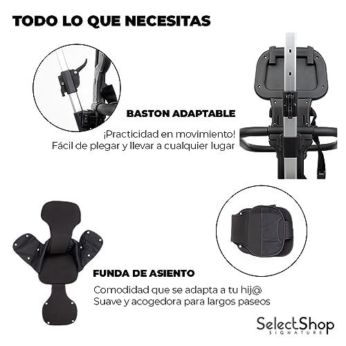 SELECTSHOP Lightweight Stroller with Sun Canopy Baby Stroller Folding Compact Travel Stroller Adjustable Co-Sleeping for Babies Comfortable Baby Stroller with Harness and Sun Cover (Black)