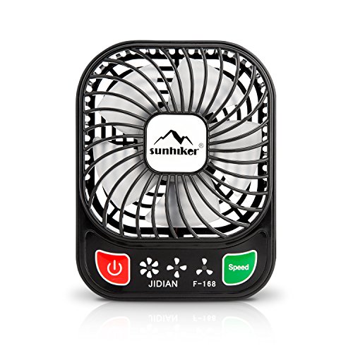 Sunhiker 3 Speeds Mini USB Rechargeable Fan with LED Light Partable ...